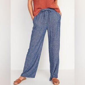 OLD NAVY | high waisted wide leg linen blend pants | size xl